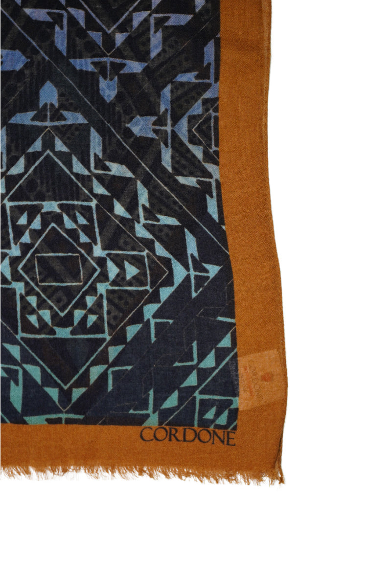 Abstract Design Brown & Yellow wool&Cashmere