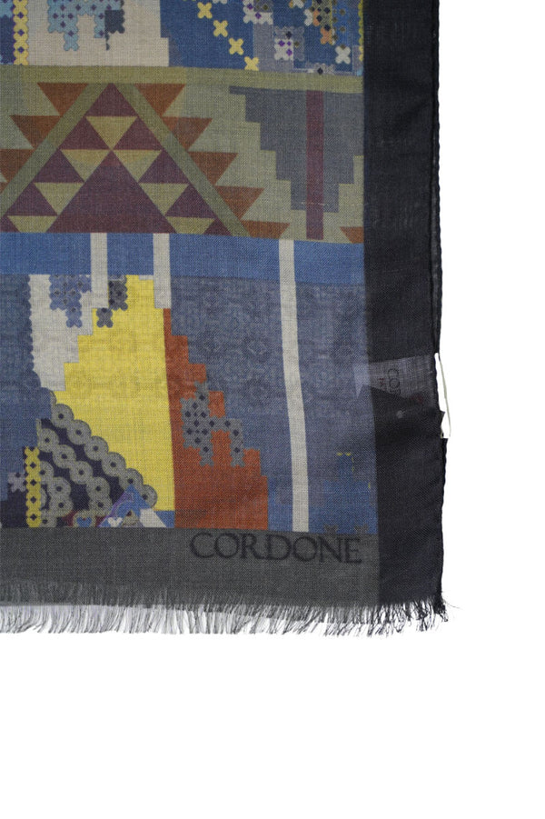 Abstract Rhombus Design Wool&Cashmere