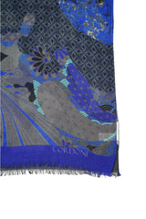 Cordone1956 - Scarves Mod. Tiger Azure Scarves - Cashmere Silk Fabric - Color Azure
