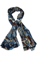 Cordone1956 - Scarves Mod. Multicolor Blue - Wool Fabric - Color Multicolor