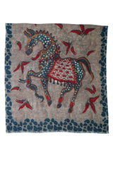 Cordone1956 - Scarves Mod. Horse Red - Cashmere Fabric - Color Multicolor