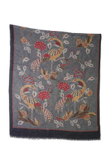 Cordone1956 - Scarves Mod. Birds Gold & Red - Cashmere Fabric - Color Multicolor