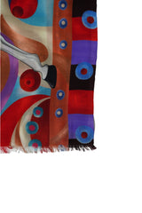 Cordone1956 - Scarves Mod. Horse White & Gold - Cashmere Fabric - Color Multicolor