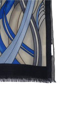 Cordone1956 - Scarves Mod. Tiger Azure & Blue - Cashmere Fabric - Color Multicolor