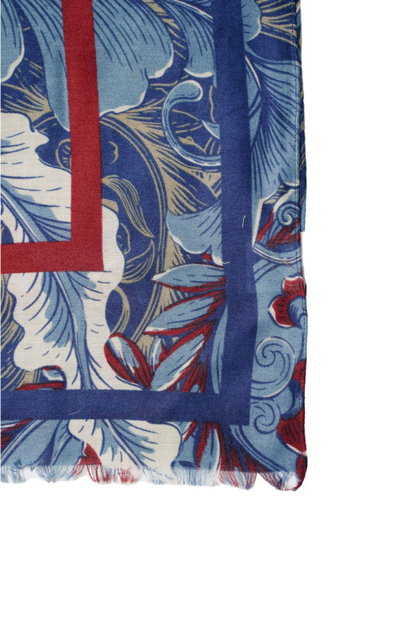 Pine Cone Red & Blue wool