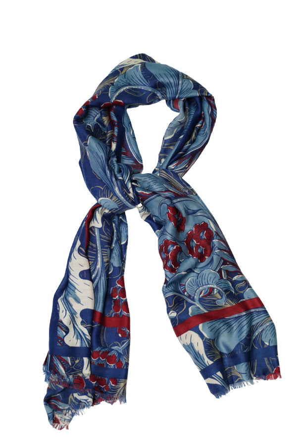 Pine Cone Red & Blue wool