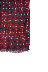 Cordone1956 - Scarves Mod. Design With Red & Blue Circles - Wool Fabric - Color Multicolor