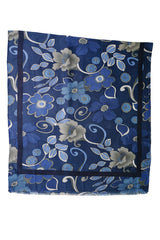 Cordone1956 - Scarves Mod. Flower Blue, Azure & White  - Wool Fabric - Color Multicolor