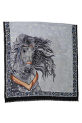 Cordone1956 - Scarves Mod. Ice Horse - Cashmere Fabric - Color Multicolor