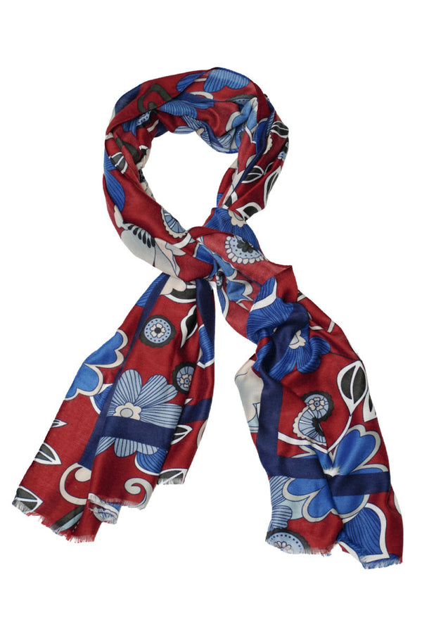 Flower Bordeaux & Blue wool