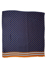 Cordone1956 - Scarves Mod. Pois Orange & Blue - Wool Fabric - Color Multicolor
