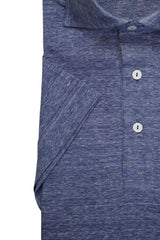 BLUE JERSEY POLO SHIRT SHORT SLEEVE BY- HAND