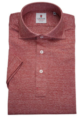 Red Jersey Polo Shirt short sleeve by- Hand
