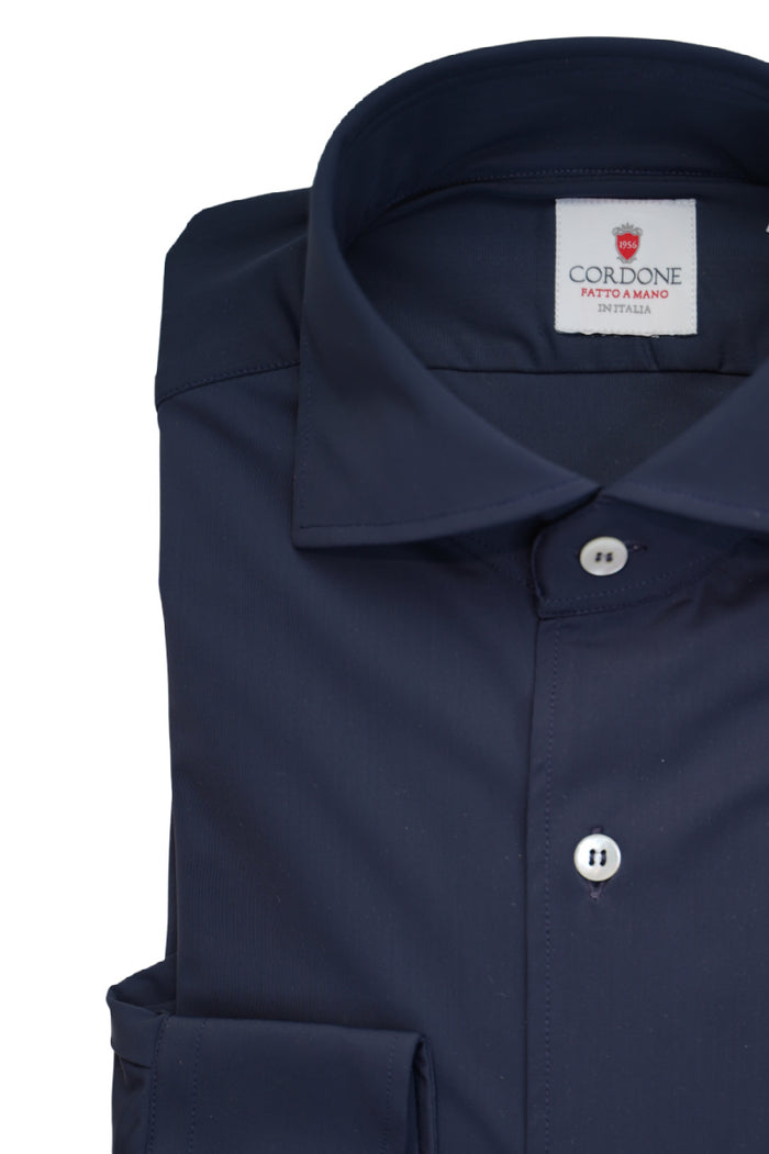 Blue No Iron Techincal Fabrics Shirt – CORDONE1956 Blue No Iron Techincal Fabrics Shirt – CORDONE1956