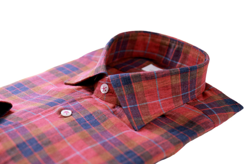 Pink checked linen shirt Special edition