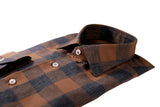 Brown checked linen shirt Special edition