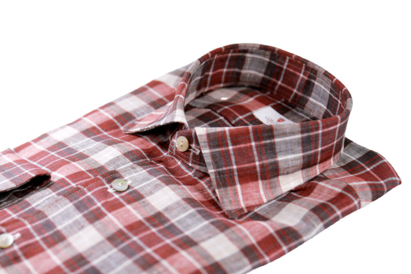 Light Brown checked linen shirt Special edition