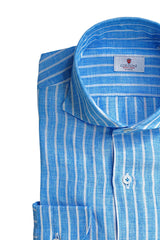 LIGHT BLUE STRIPED LINEN SHIRT