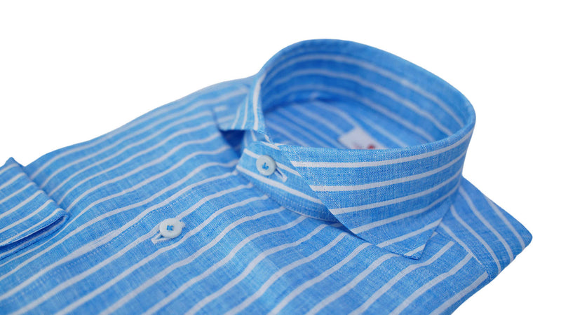 LIGHT BLUE STRIPED LINEN SHIRT
