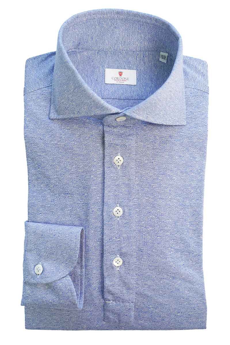 Polo in jersey azzurro