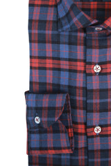Camicia di flanella a quadri blu e rossa
