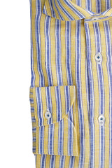 YELLOW AND BLUE STRIPED SHIRT