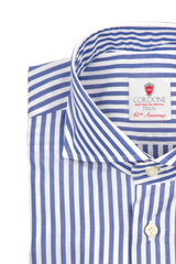 Dandy Blue Big Stripes - Italian Cotton - Handmade in Italy
