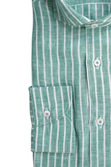 GREEN STRIPED LINEN SHIRT