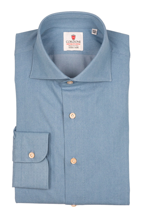 Glacier blue geometric shirt Cordone 1956
