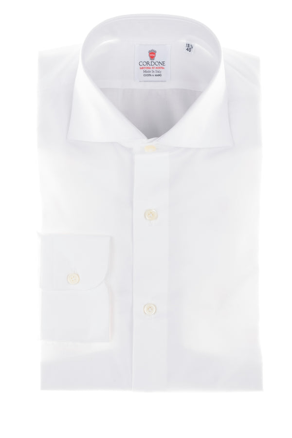 White Cotton Oxford  by Hand