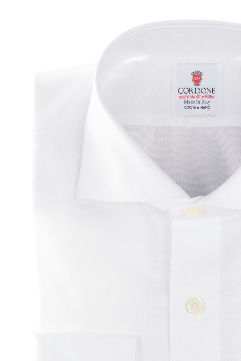 White Cotton Oxford  by Hand