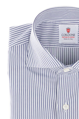 White and Blue Non Iron Popeline