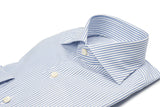 White and Azure  Non Iron Popeline