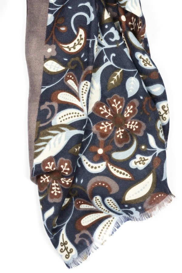 Multicolor Blue and Light Brown wool