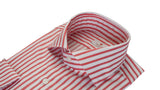 Red and White Striped Oxford Shirt BY HAND