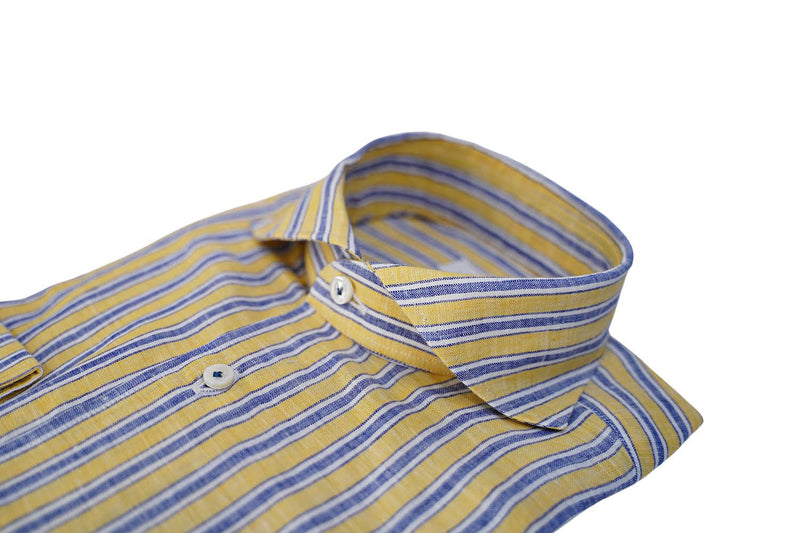 YELLOW AND BLUE STRIPED SHIRT