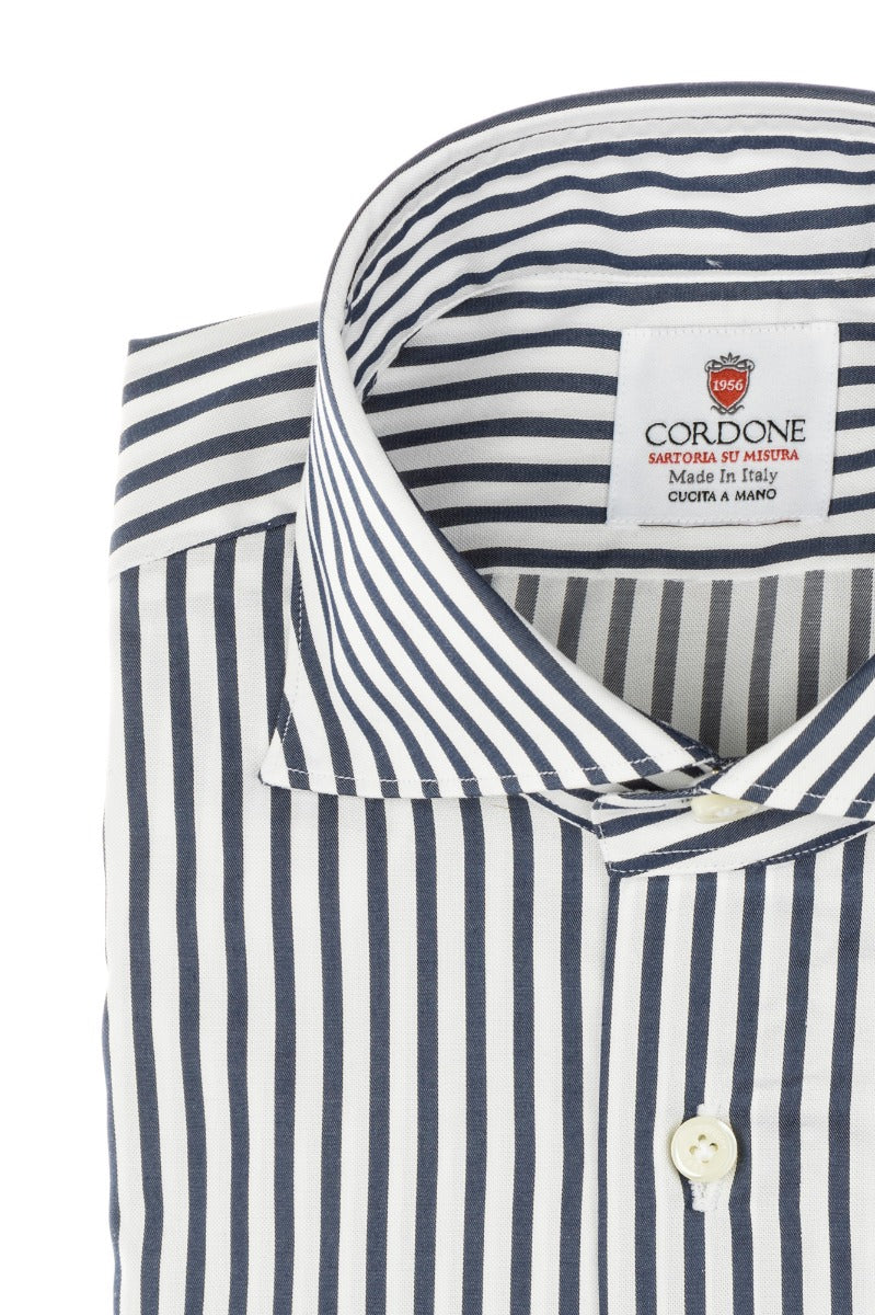 Oxford Satin Stripes Dark Blue and White
