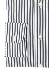 Oxford Satin Stripes Dark Blue and White