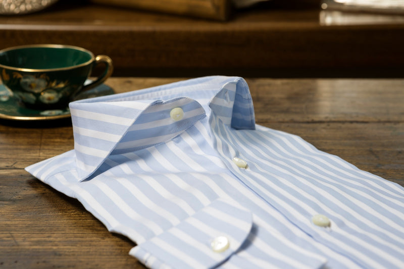 Oxford  Big Stripes Azure and White